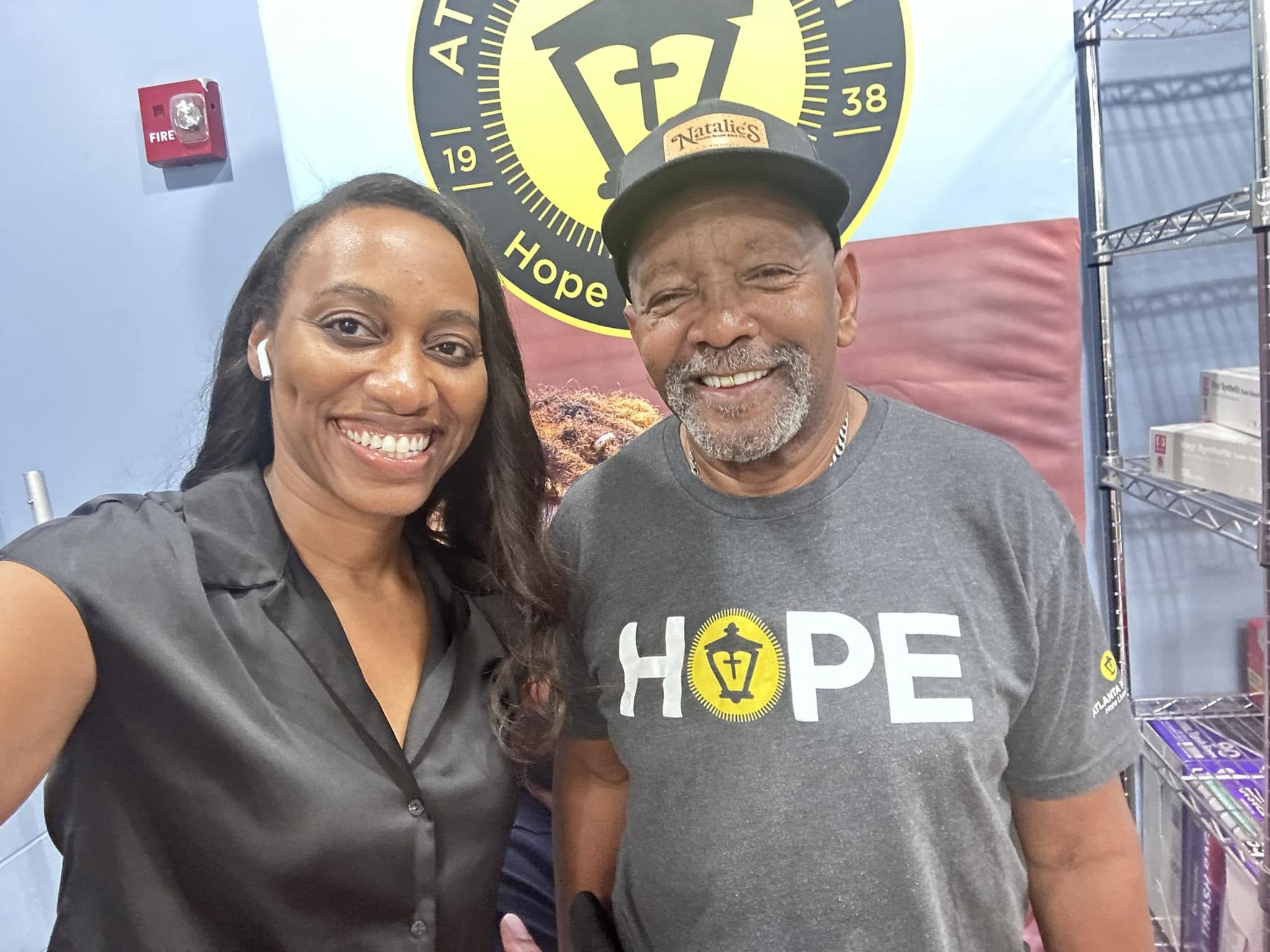 Jacqueline Walker volunteering at the Atlanta Mission donation drop on Bolton Road.